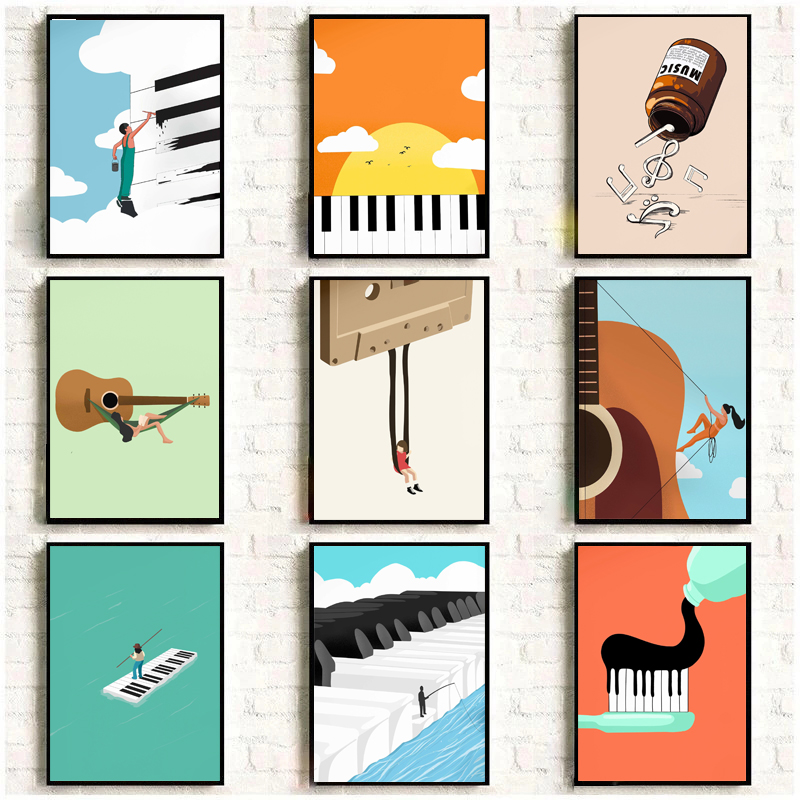 Musical Instrument Images - Cartoon Abstract Simple Interesting Music Piano