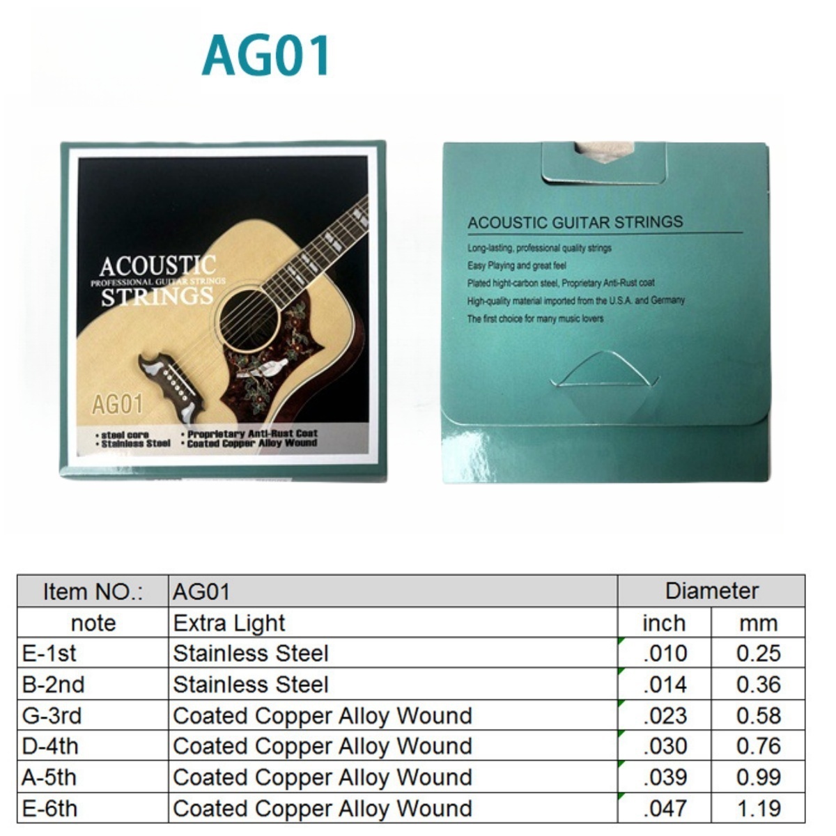 Miwayer 1 Set/6 String AG01 Ac - Musical Instrument With Strings บทวิจารณ์และราคา