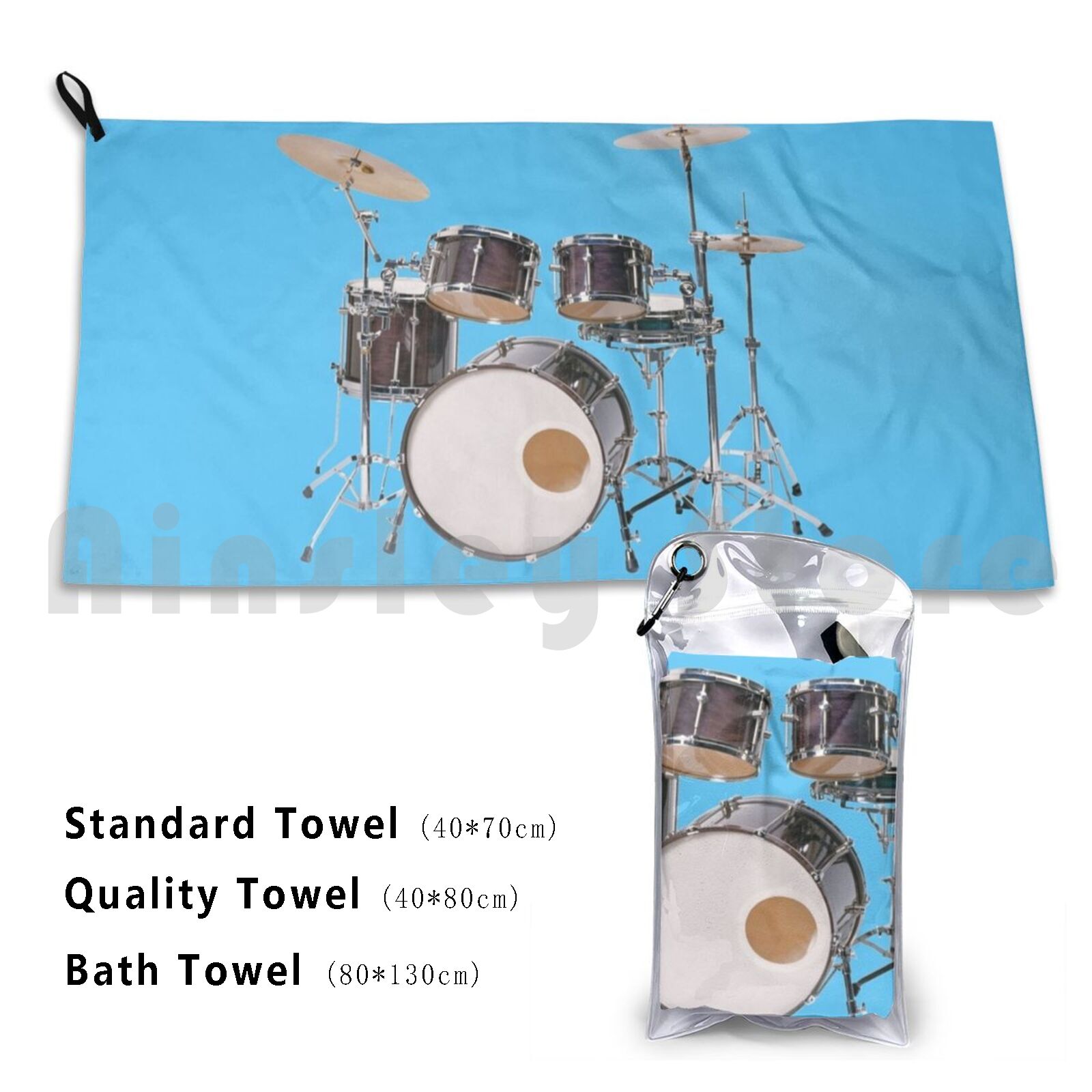 Drums Illustration Bath Towel  - Musical Instrument Images บทวิจารณ์และราคา