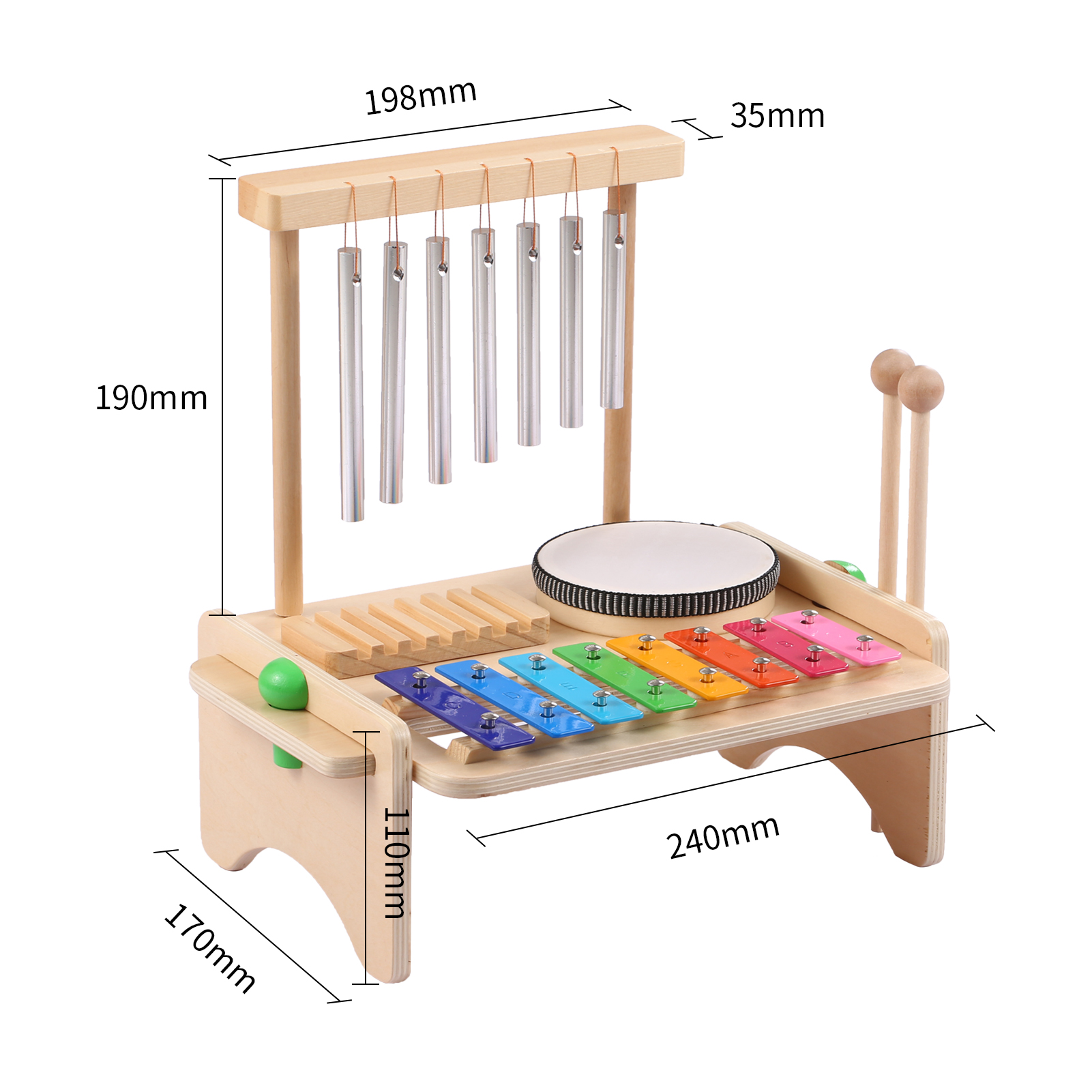 Wind Chime Combination Kids Dr - Guiro Scraper Instrument บทวิจารณ์และราคา