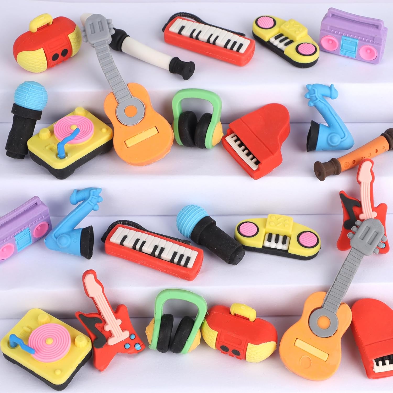 24 Pack Mini Erasers for Kids, - Musical Instrument Images บทวิจารณ์และราคา