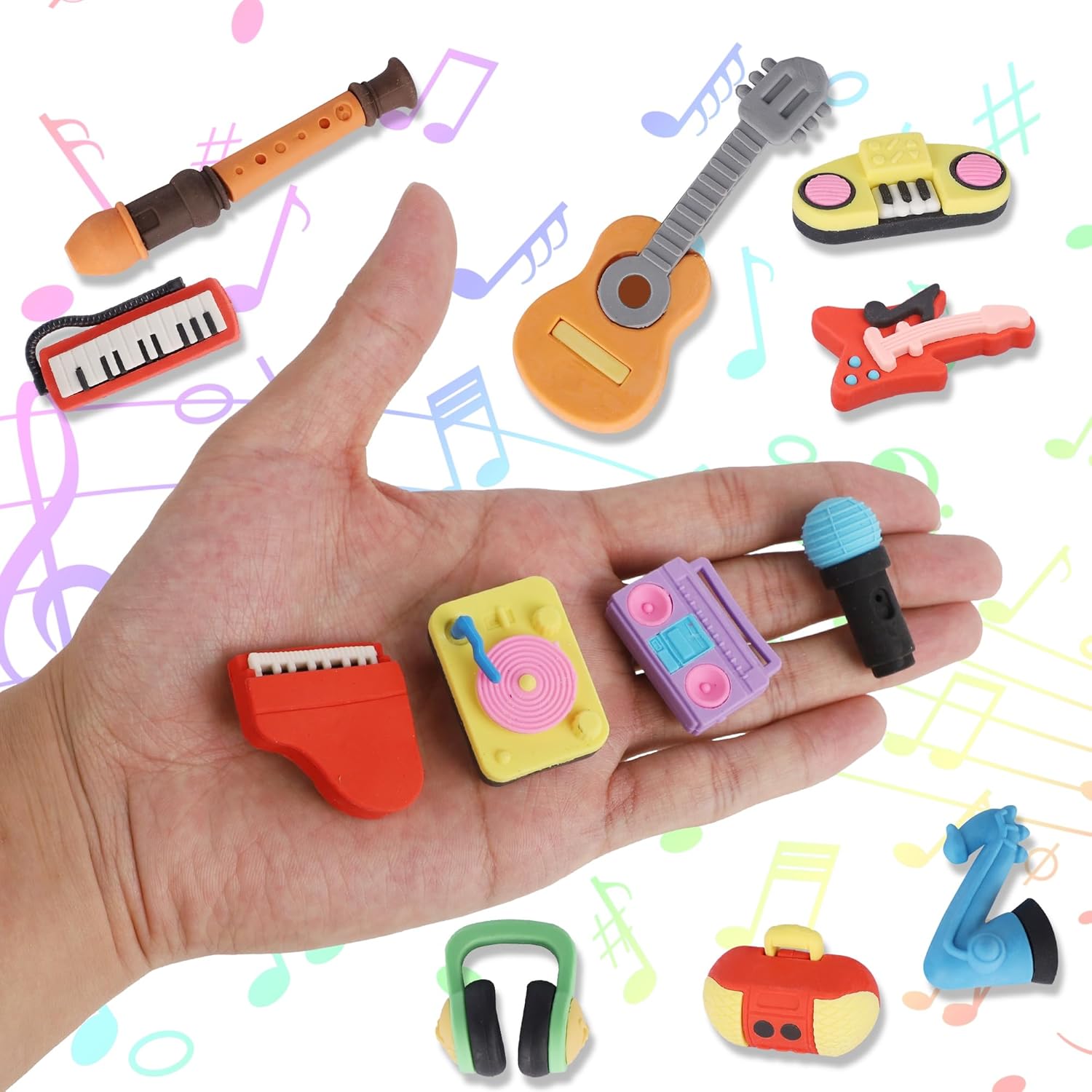 24 Pack Mini Erasers for Kids, - Musical Instrument Images บทวิจารณ์และราคา