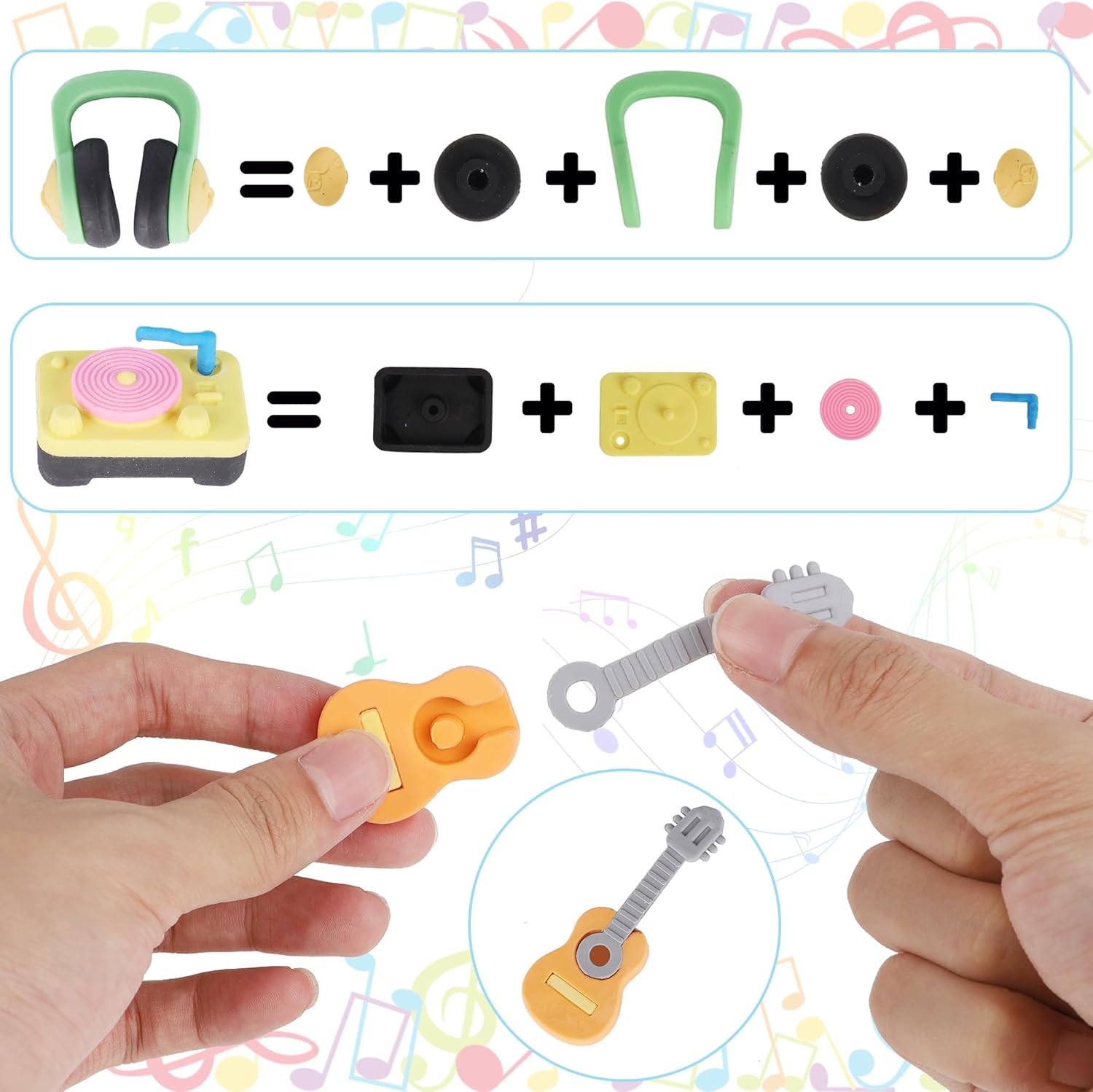 24 Pack Mini Erasers for Kids, - Musical Instrument Images บทวิจารณ์และราคา