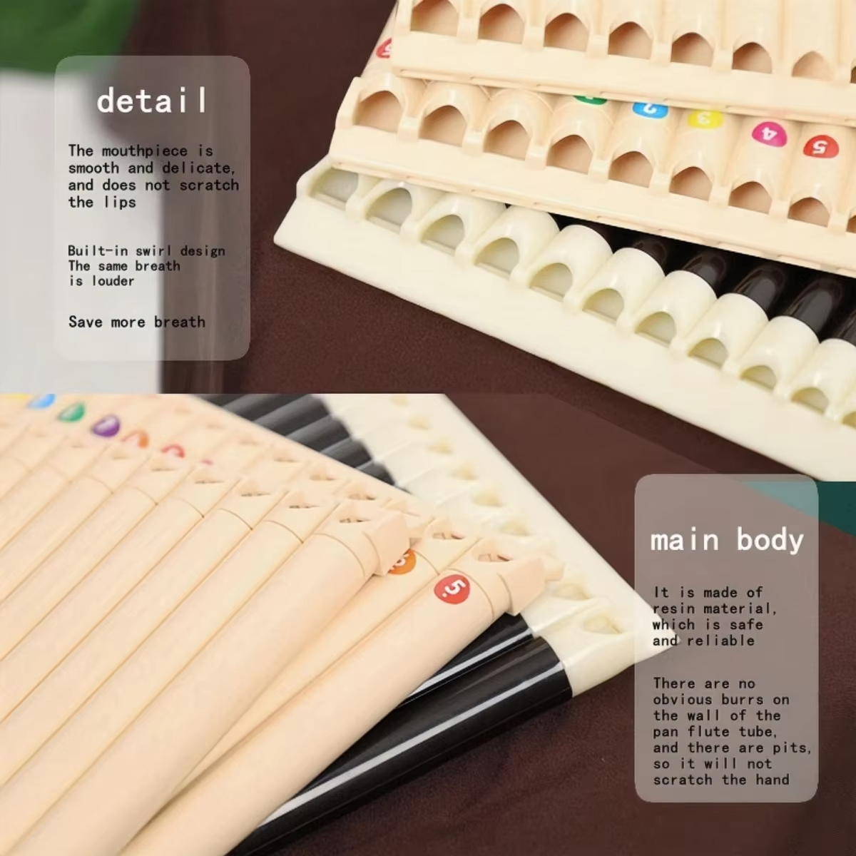 Miwayer 18 Pipes Pan Flute C T - Musical Instrument Pipe บทวิจารณ์และราคา