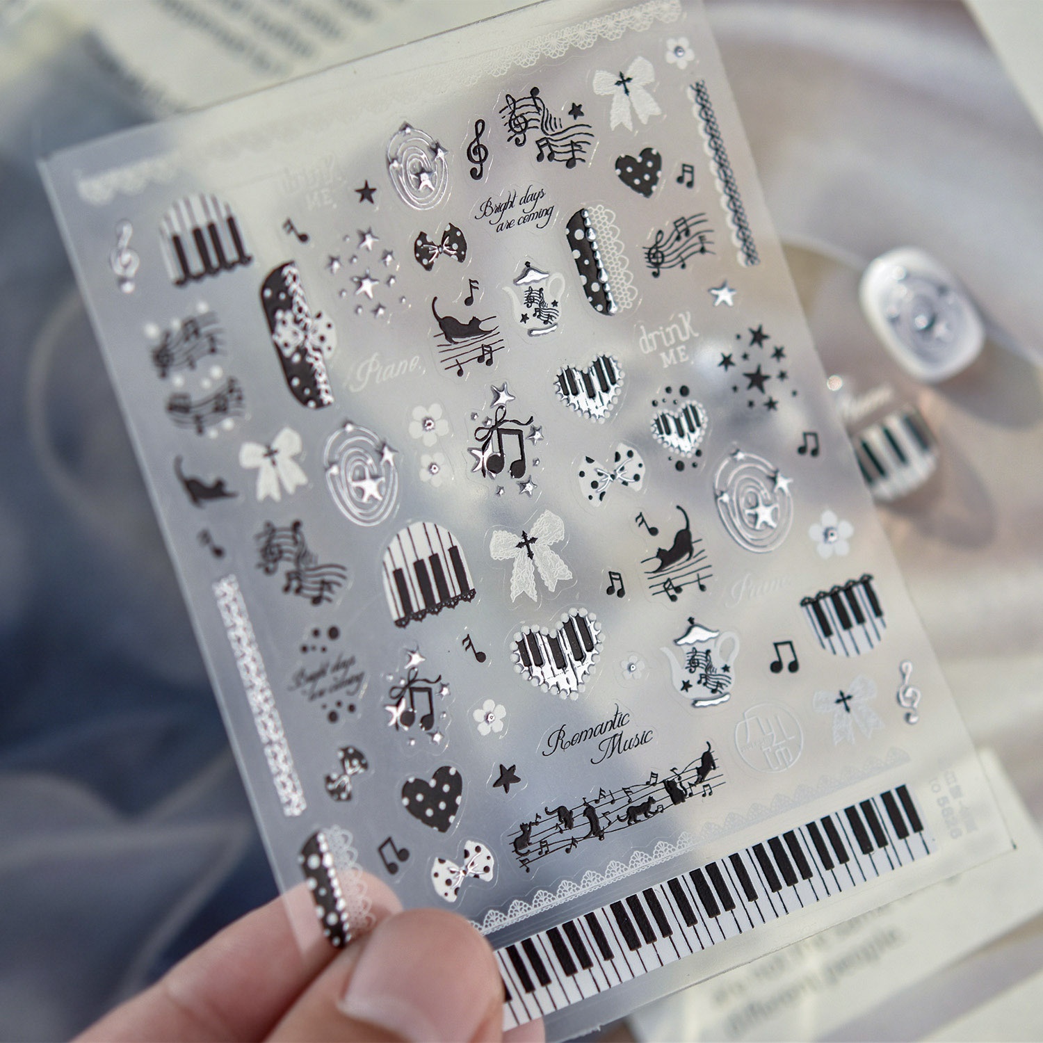 5D Music Theme Nail Art Sticke - Musical Instrument Images บทวิจารณ์และราคา