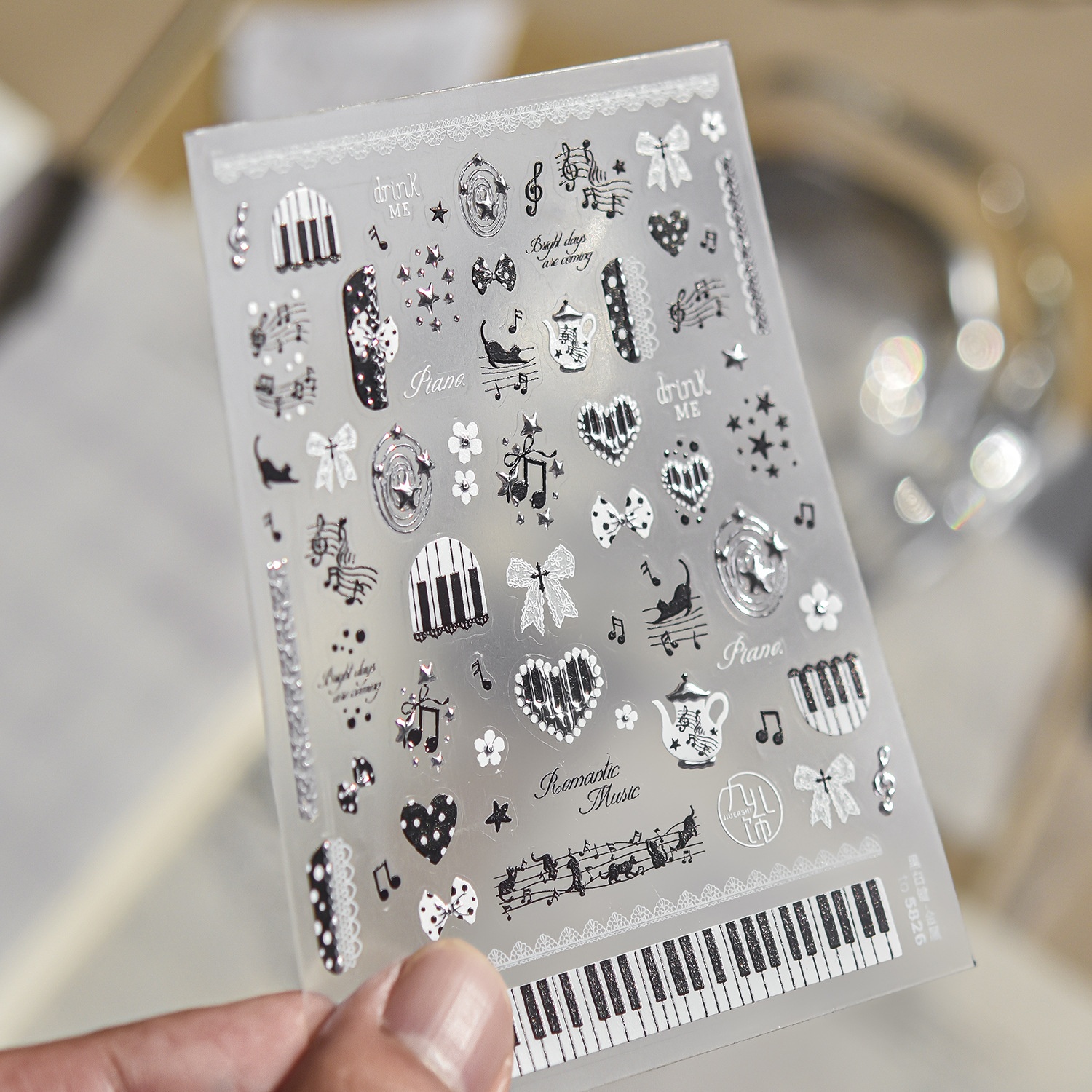 5D Music Theme Nail Art Sticke - Musical Instrument Images บทวิจารณ์และราคา