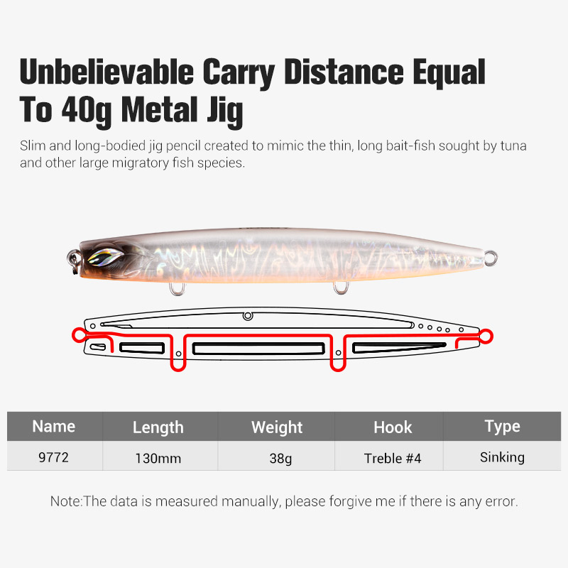 Noeby Sinking Pencil Jig Fishi - Rain Stick Percussion บทวิจารณ์และราคา