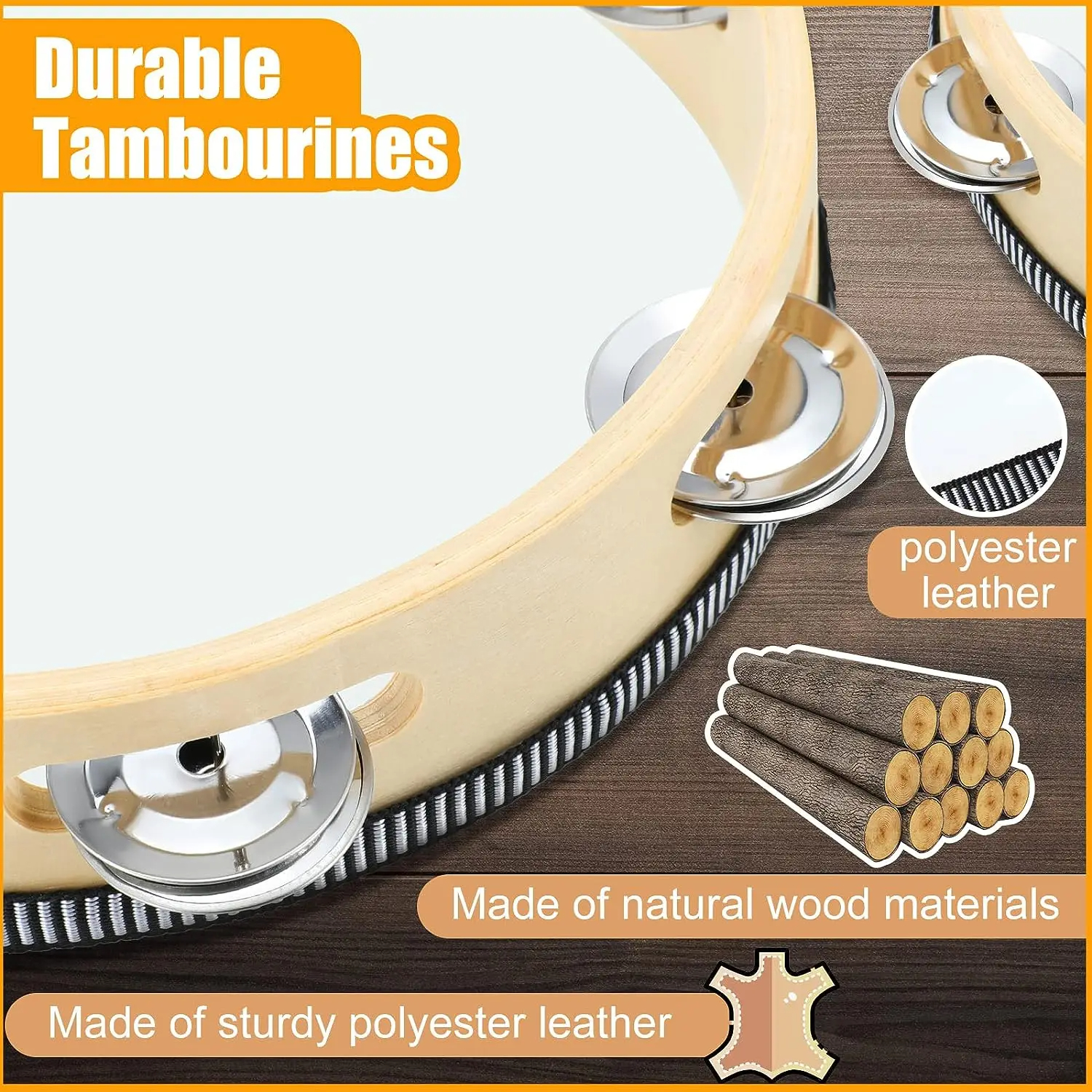 Miwayer Wooden Tambourine with - Musical Instrument Band บทวิจารณ์และราคา