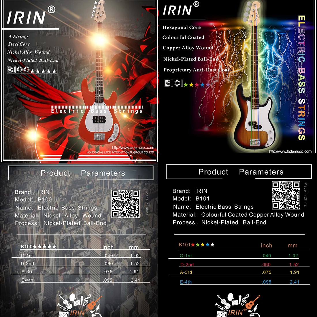 IRIN Electric Bass Strings Pro - Musical Instrument With Strings บทวิจารณ์และราคา